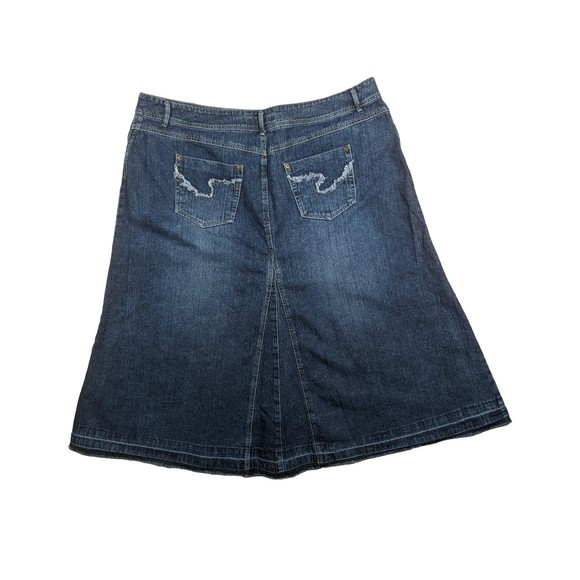 French Cuff Women Blue Denim Skirt Sz 24W - Picture 10 of 10